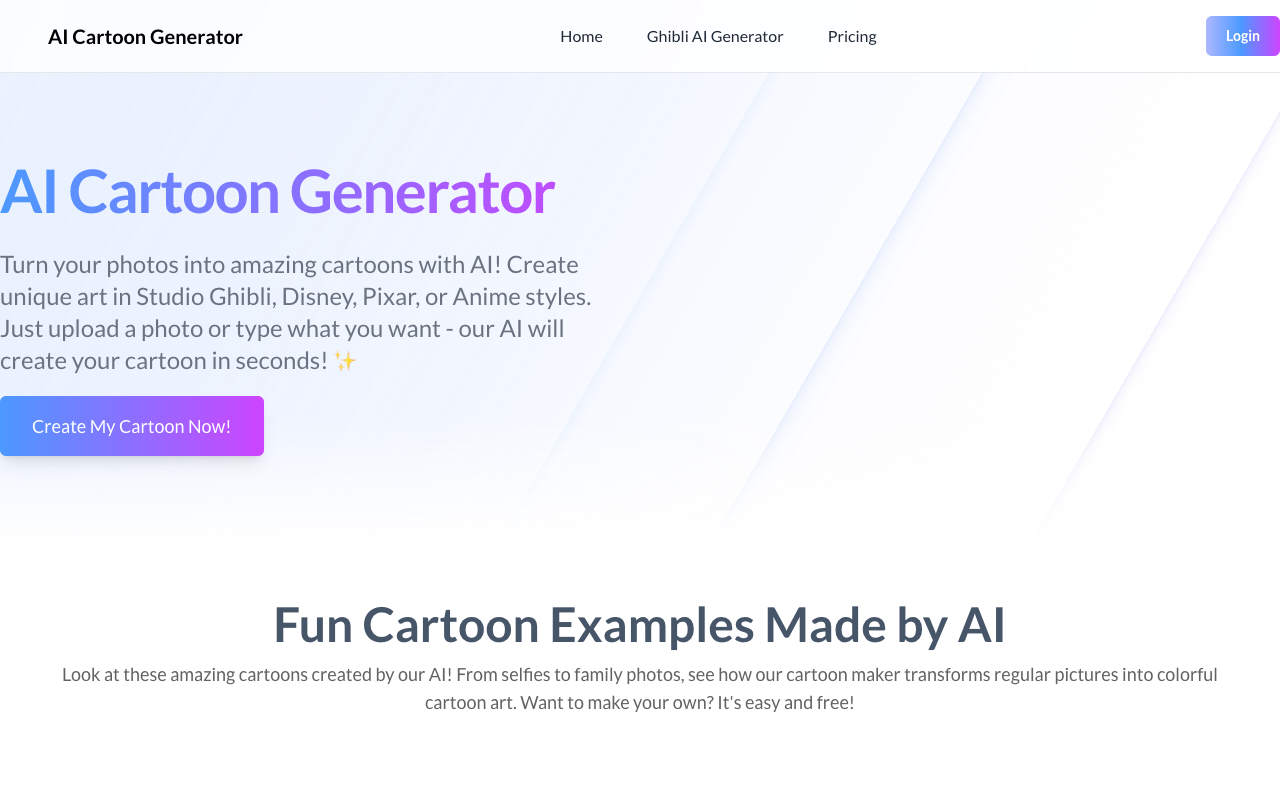 AI Cartoon Generator - Turn Text or Photos into Fun Cartoons