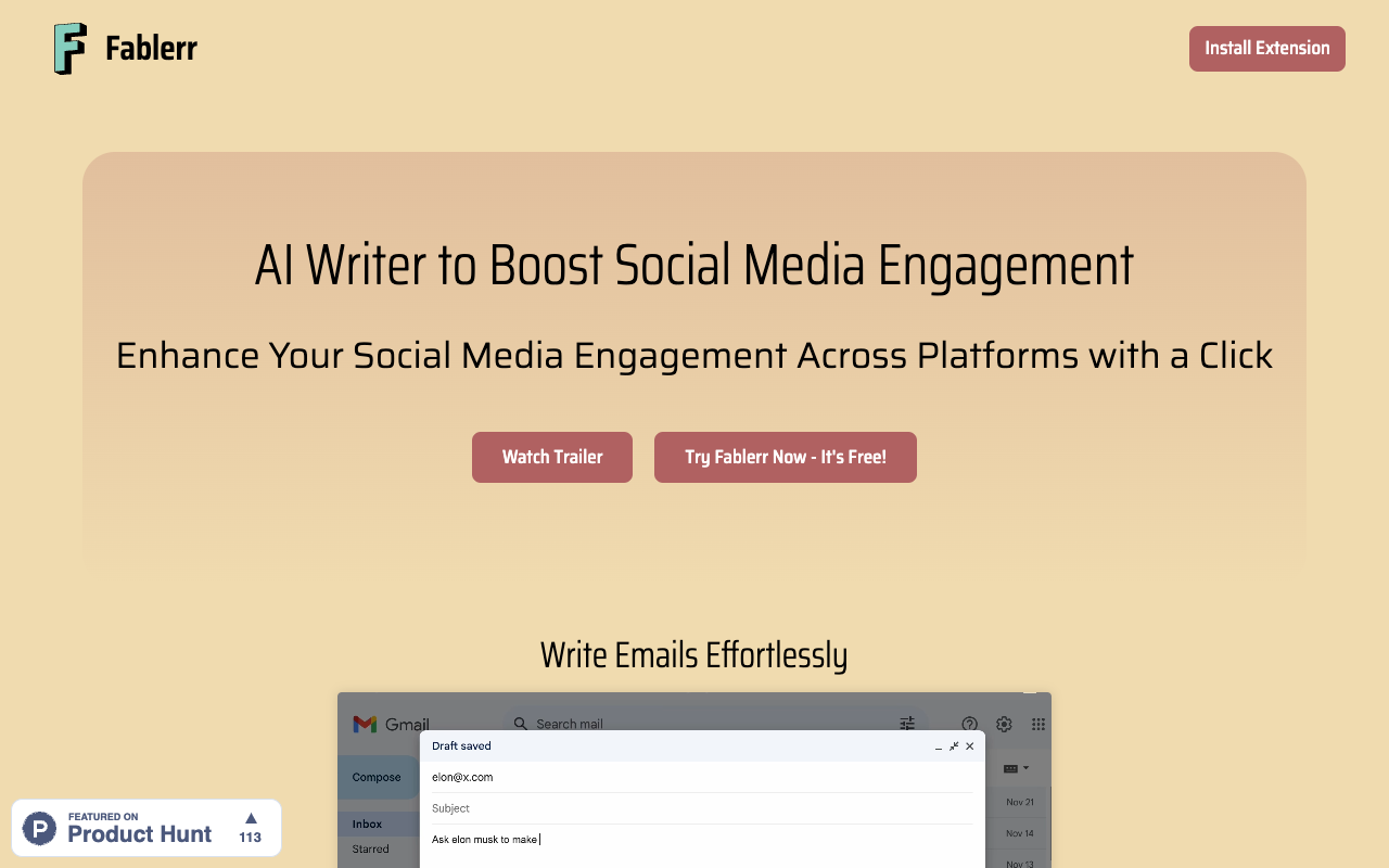 Fablerr - AI to automate your social media engagement effortlessly