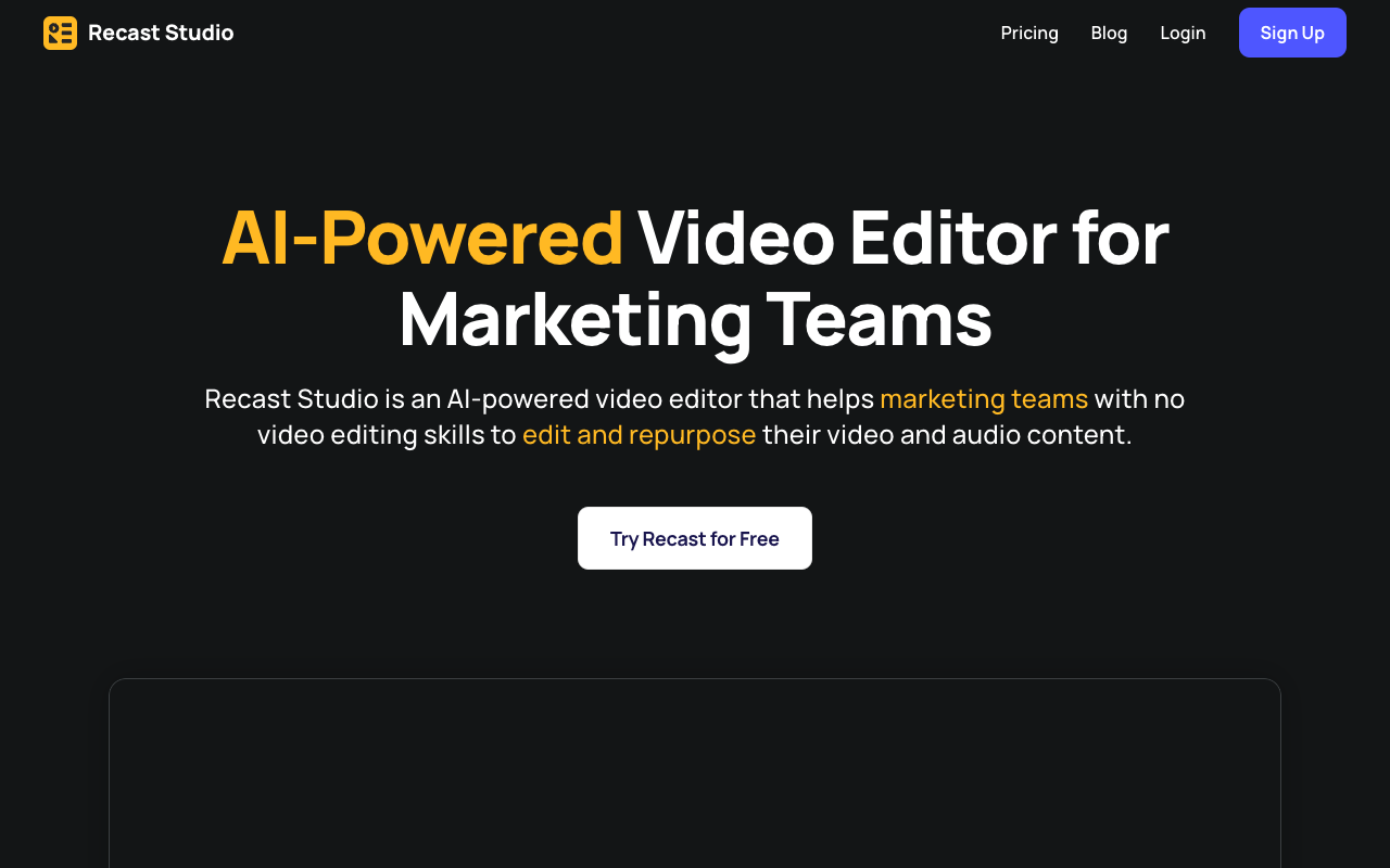Recast Studio - AI-powered Podcast marketing assistant