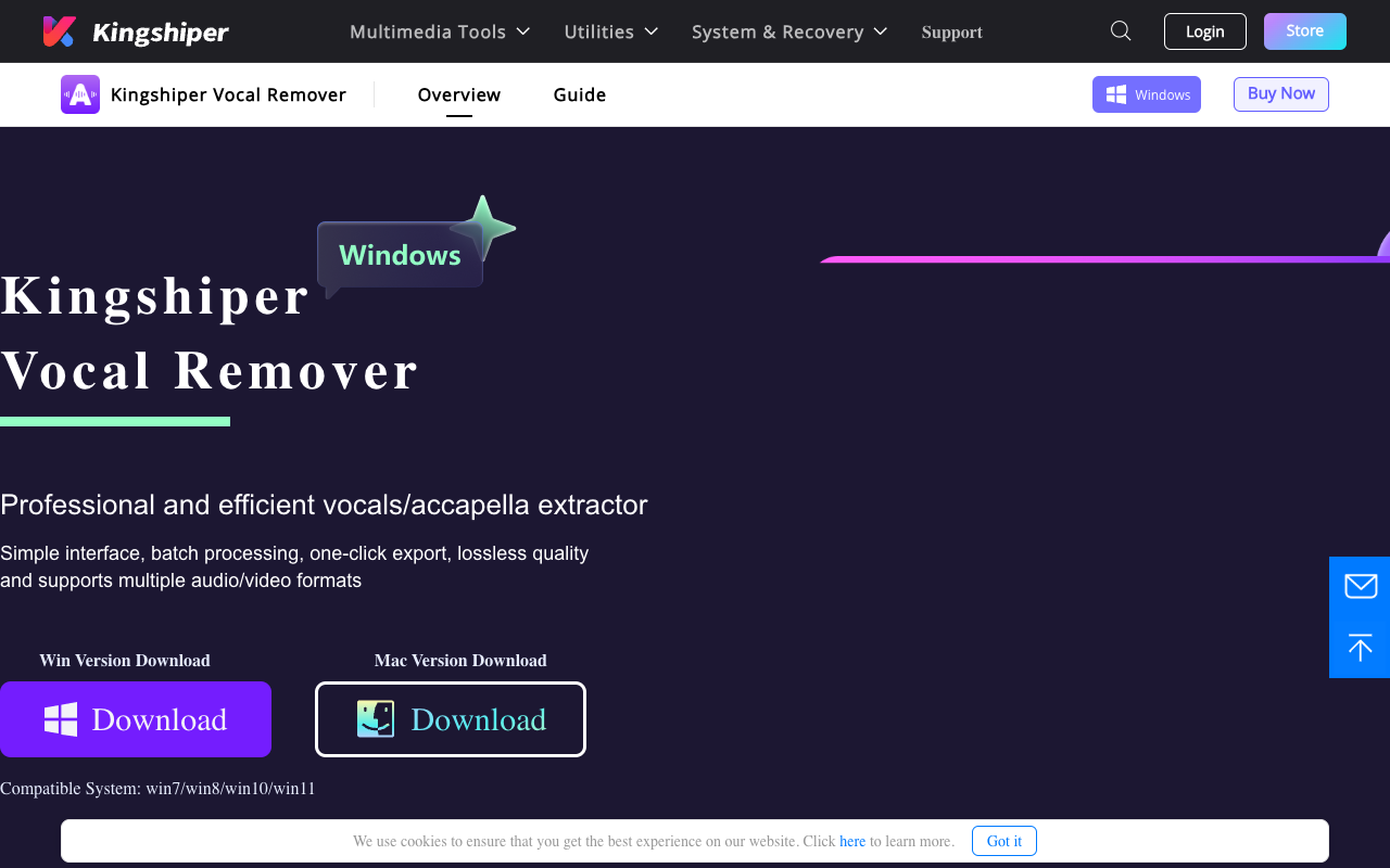 Kingshiper Vocal Remover - Remove vocals/Instrumentals from any video and audio tracks