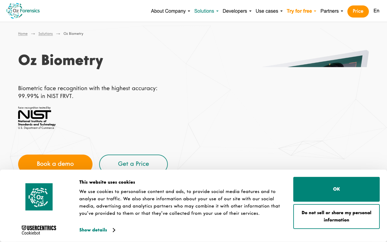 Oz Biometry - Biometric face recognition and face matching solution