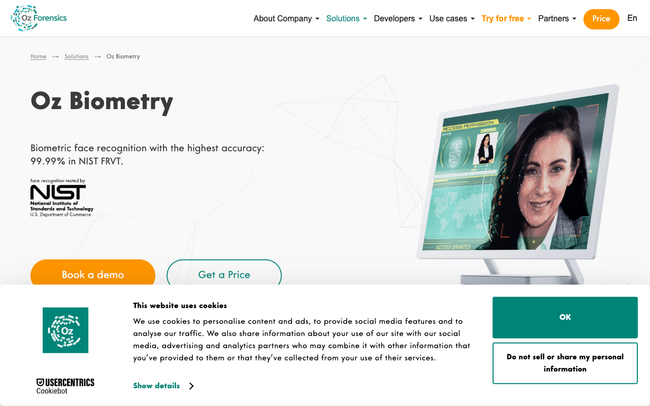 Oz Biometry - Biometric face recognition and face matching solution