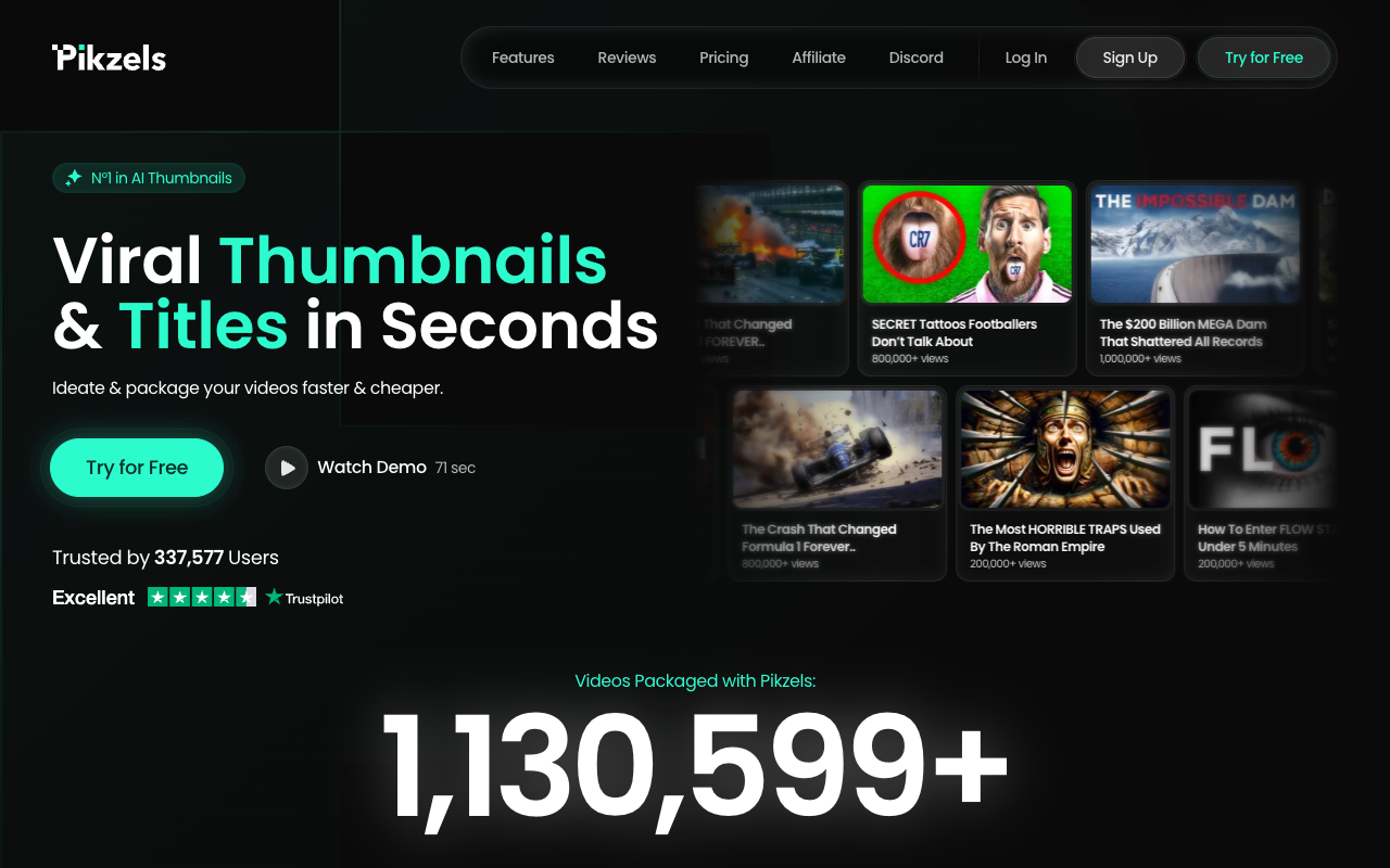 Pikzels AI - World's First AI Thumbnail Generator