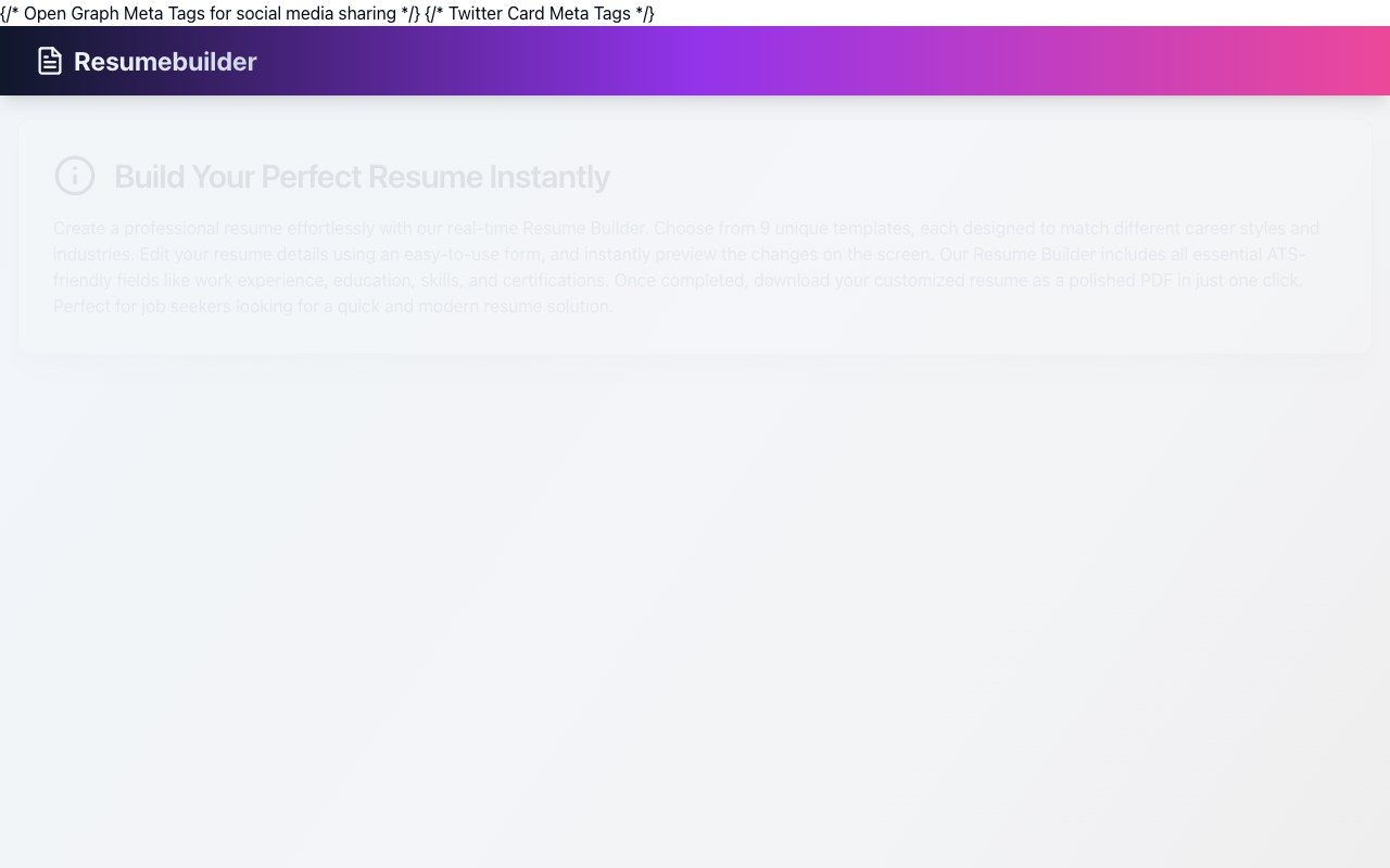 Resumebuild - World's 1st AI-powered Resume and Video Profile builder!