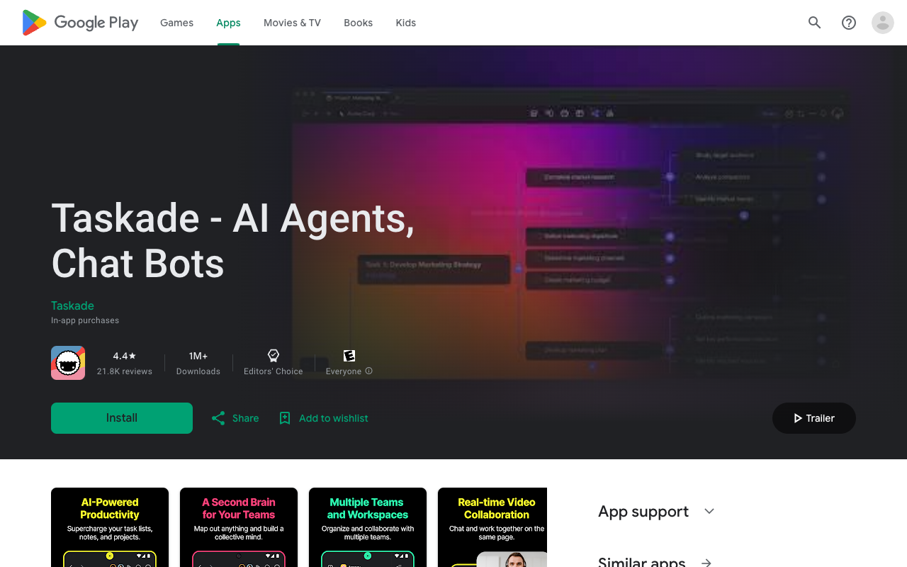 Taskade AI Mobile: Supercharge Workflows - AI Productivity at Your Fingertips