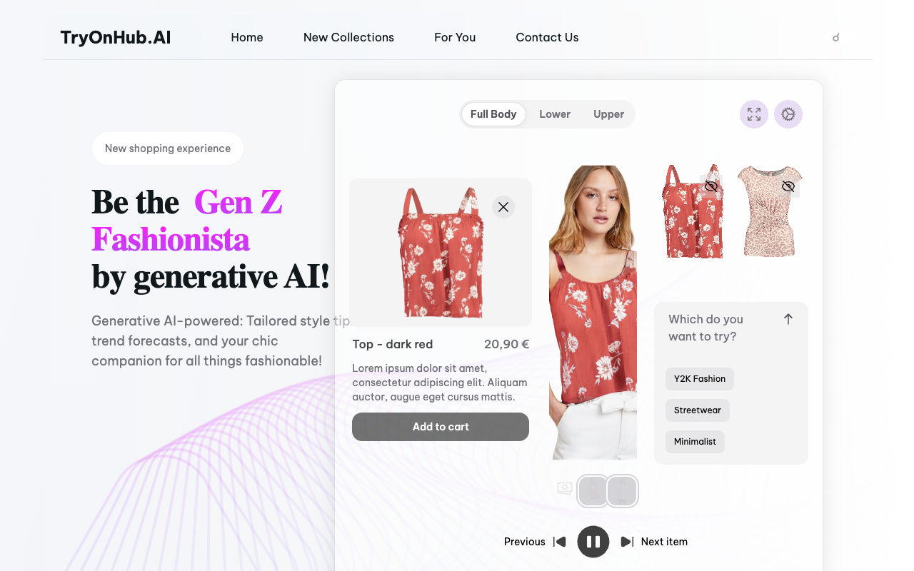 TryOnHub.ai - Innovative virtual try-on solution for shopping websites