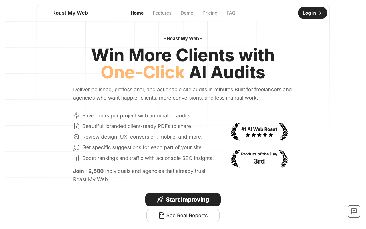 Roast My Web - Boost your site with smart AI feedback