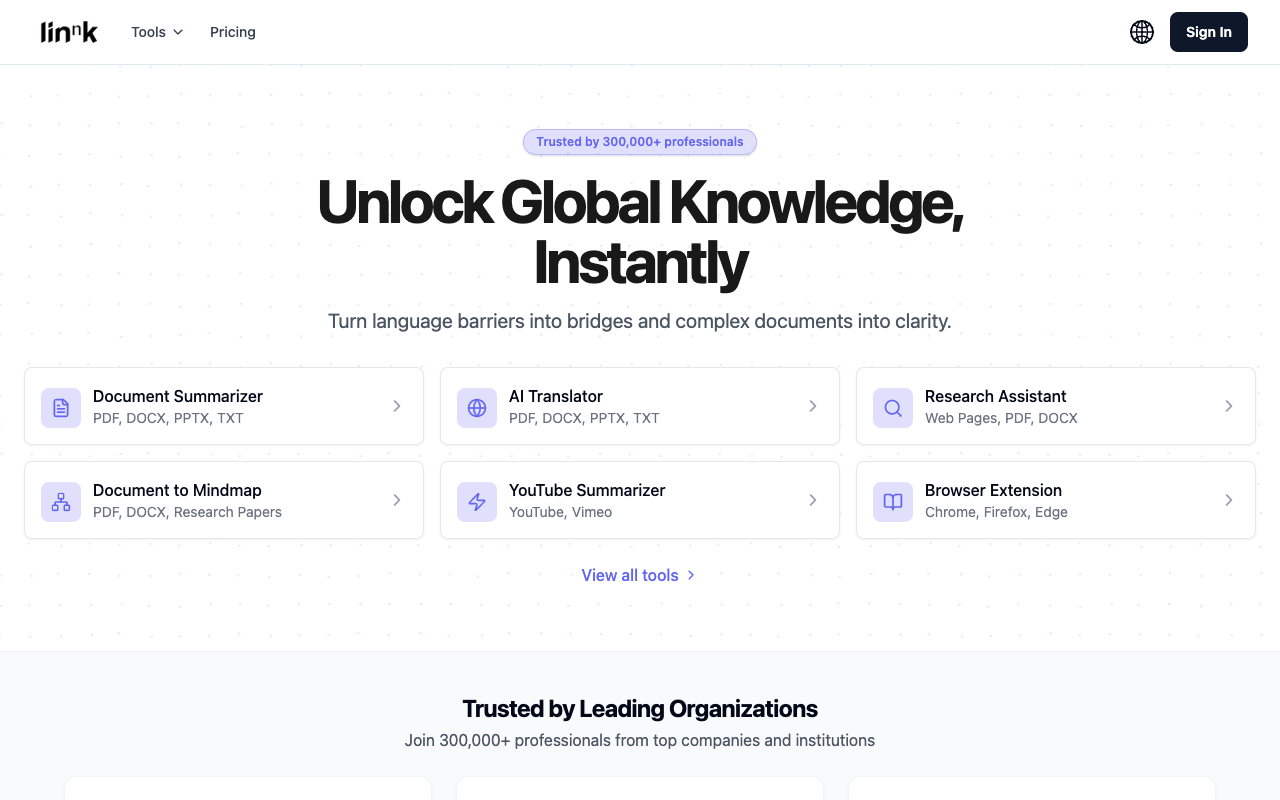 Linnk.AI - Simplified, efficient & insightful reading with AI