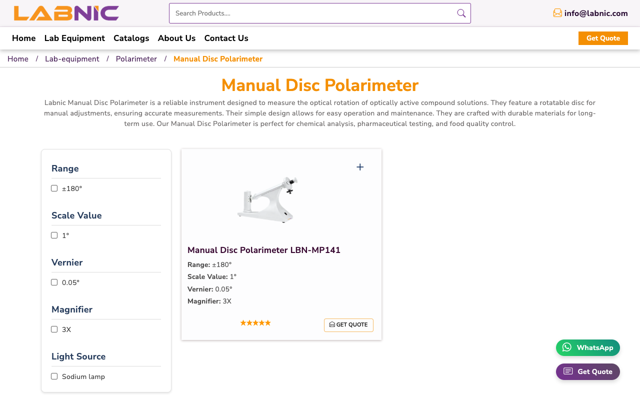 Manual Disc Polarimeter - An Ideal Device for Concentration Measurement