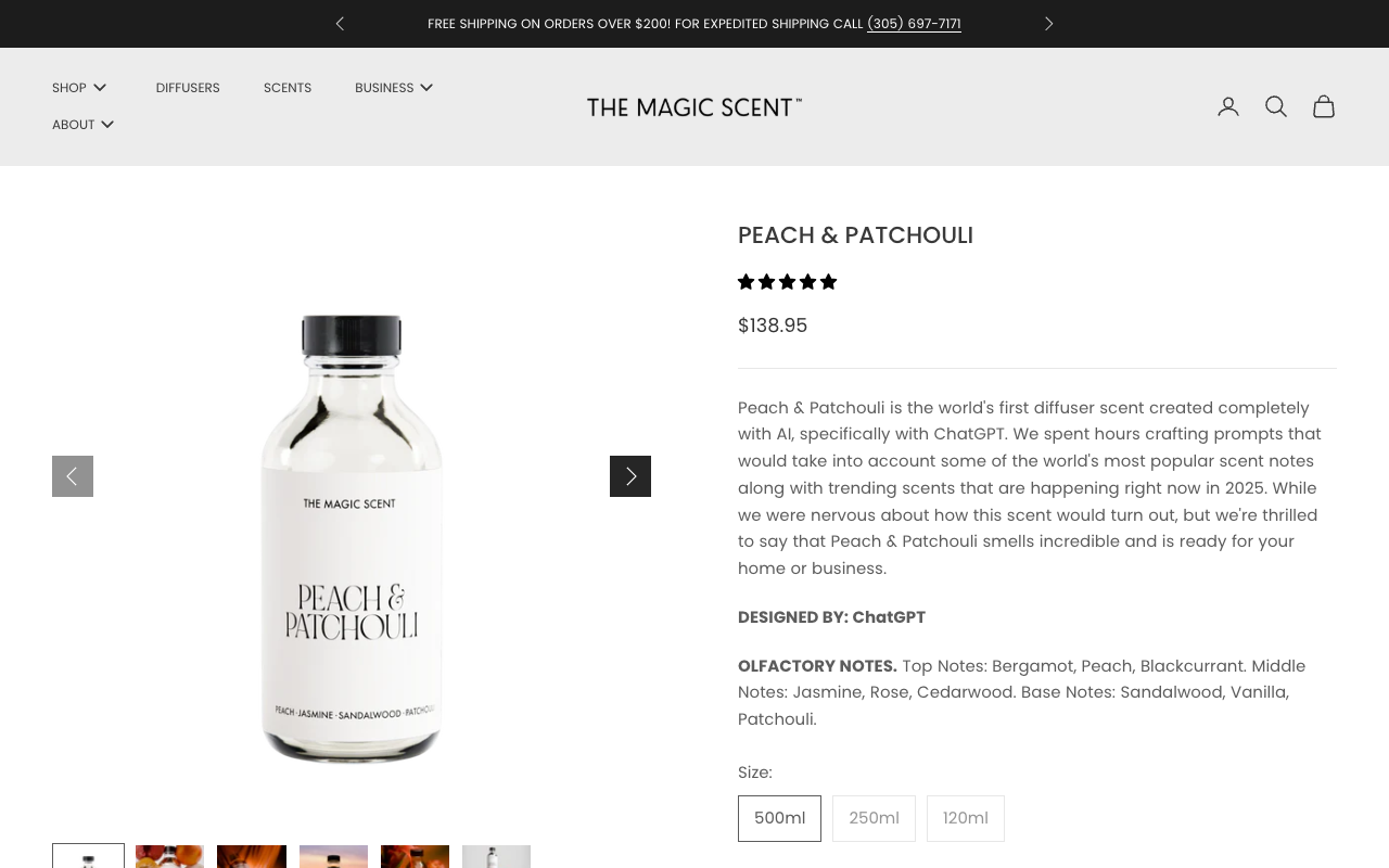 Scentient By ChatGPT - World's first diffuser oil scent created entirely by ChatGPT