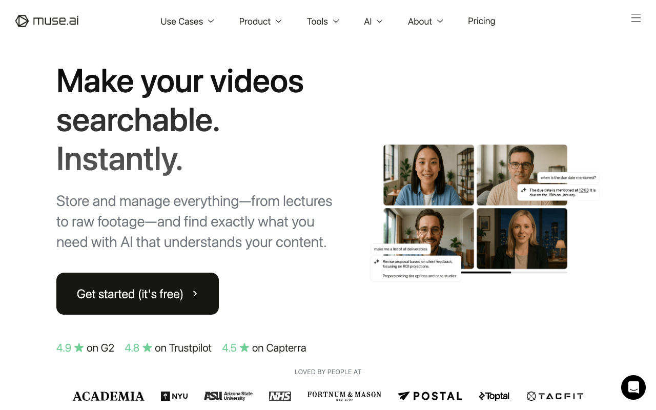 Video Assistant by muse.ai - Your AI powered video companion AI Video Assistant