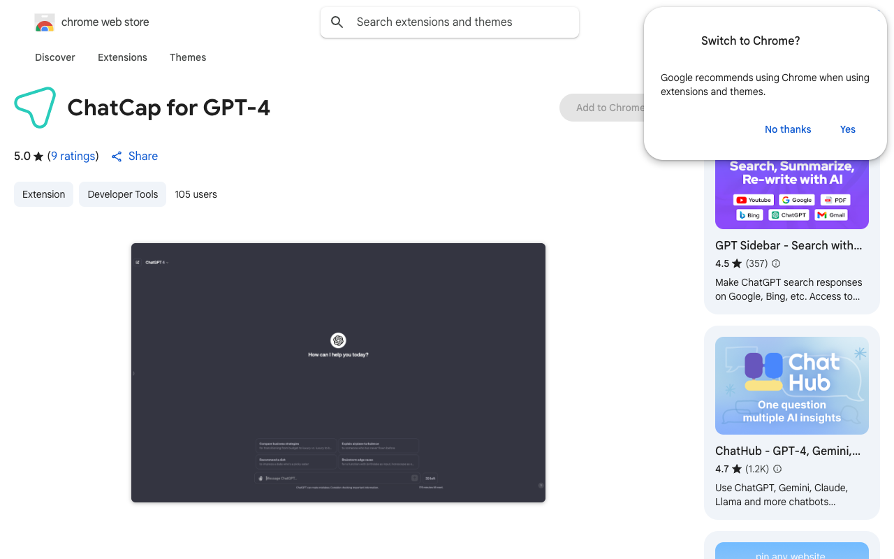 ChatCap for GPT-4 - Never hit your GPT-4 cap again