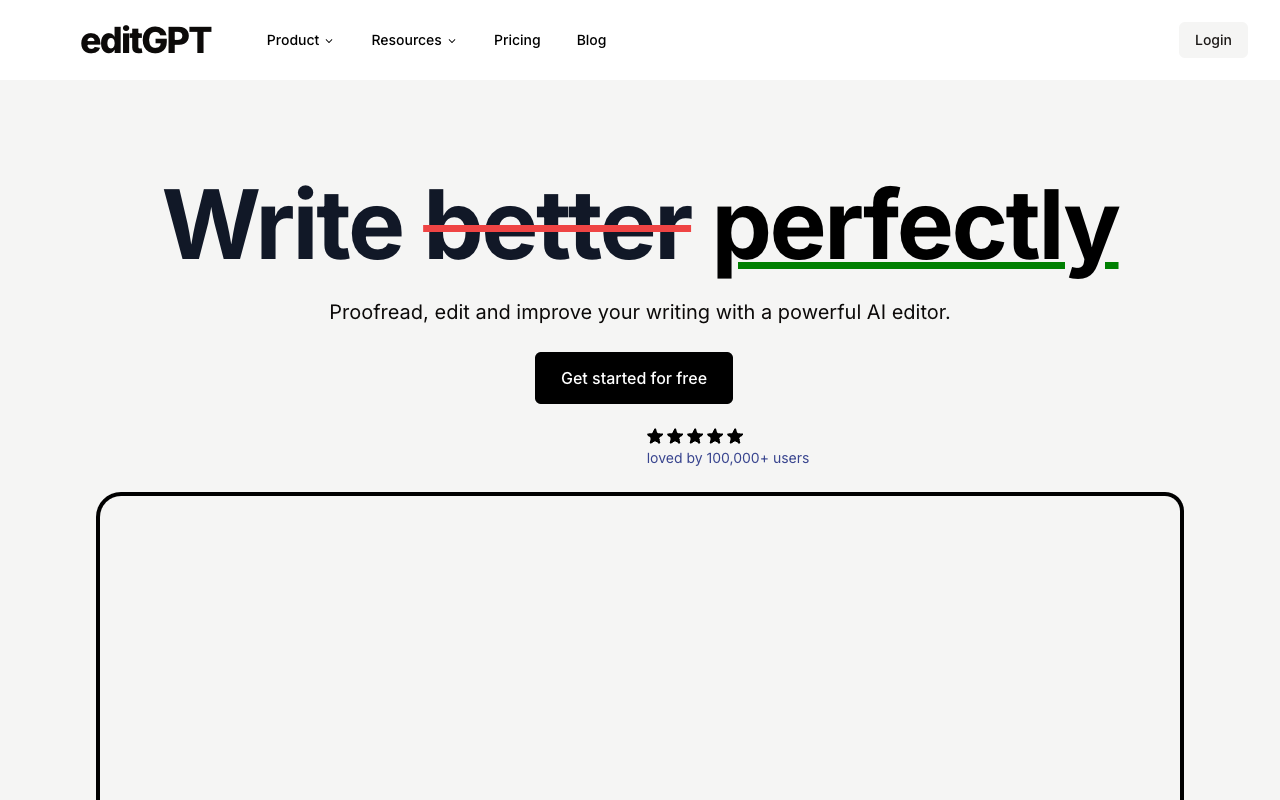editGPT - Proofread, edit and improve your writing, your way