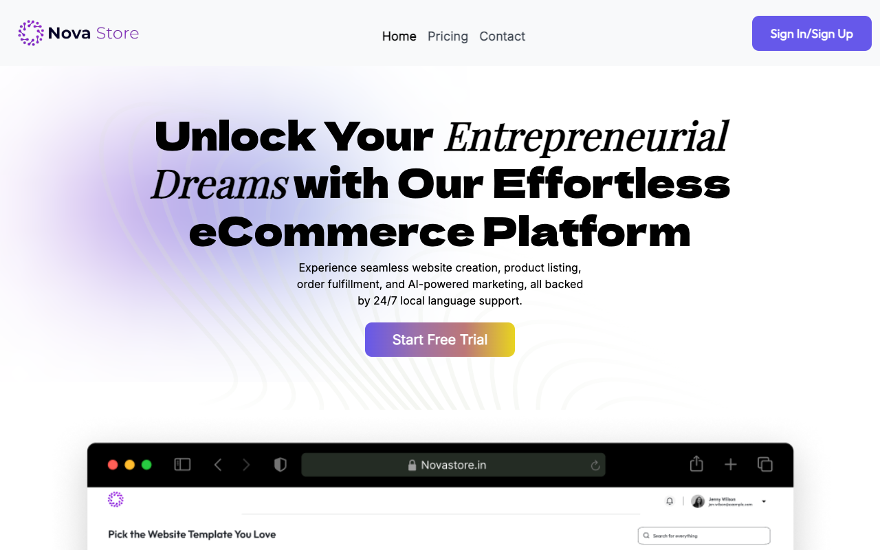 Nova Store - Ecommerce Simplified