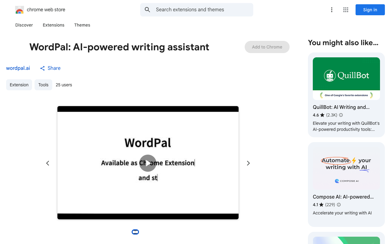 WordPal for Chrome - Write with Confidence, Read with Ease using WordPal