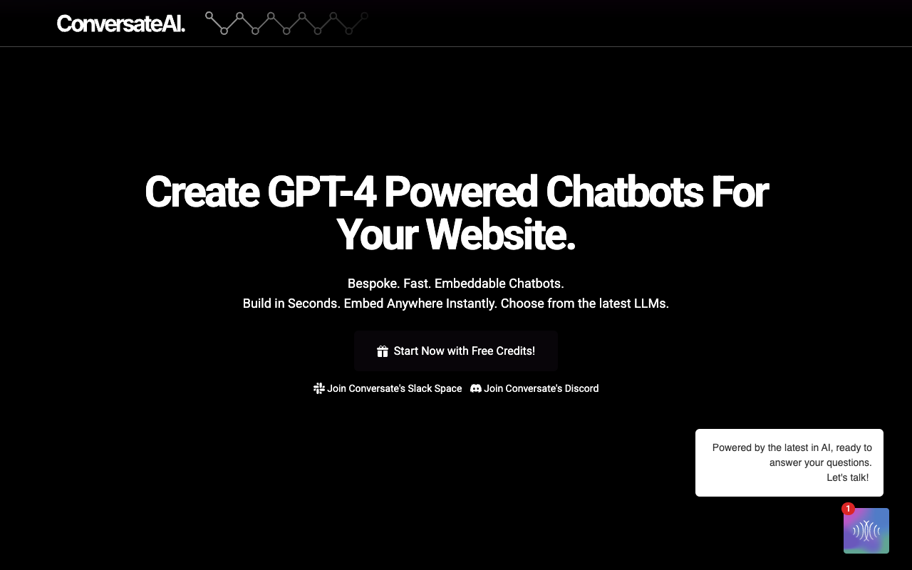 ConversateAI - Build Your Custom GPT Chatbot and Embed Anywhere