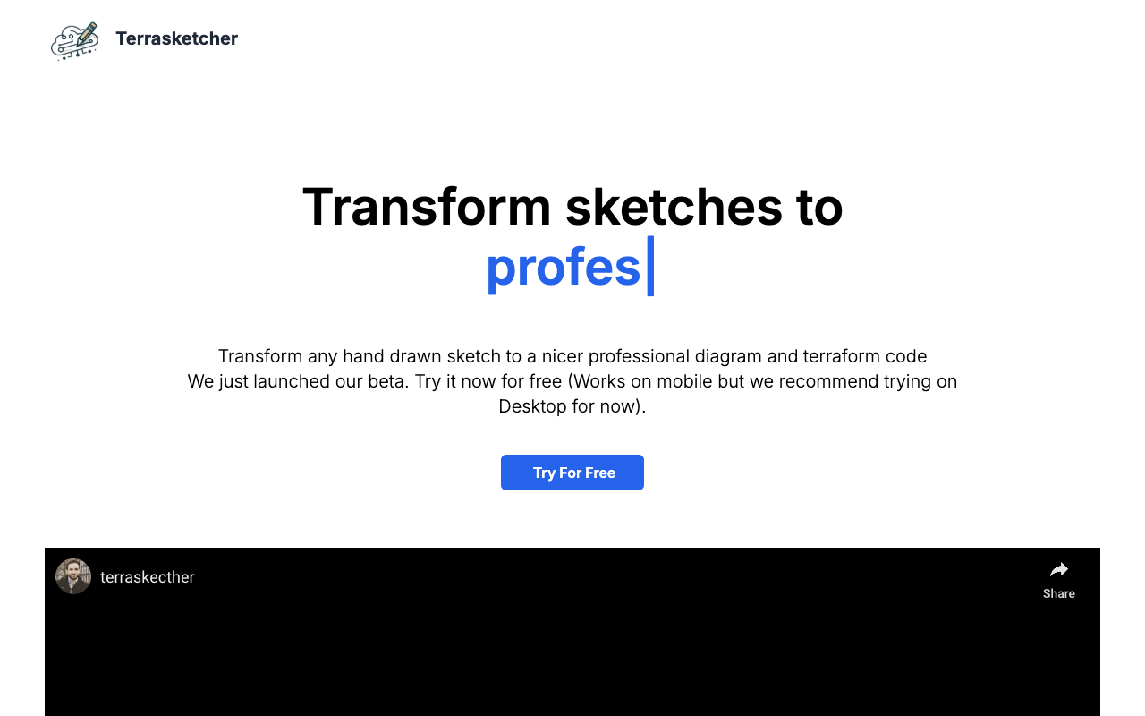 Terrasketcher - Hand drawn sketch to professional diagram + Terraform code