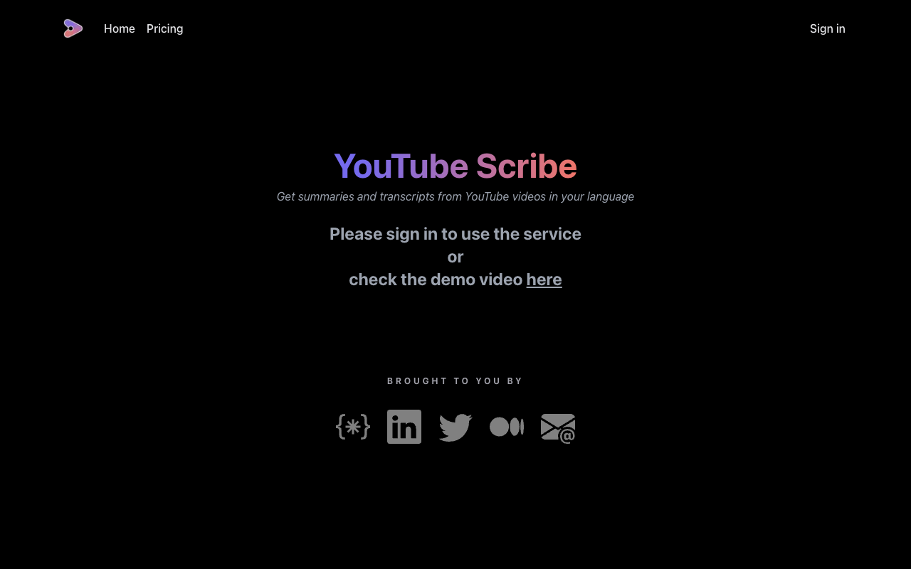 YouTube Scribe - Summaries / transcripts from YouTube videos in your language Video Transcription Language