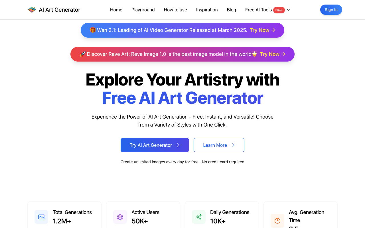 Free AI Art Generator - Unlock your imagination with our free AI art generator