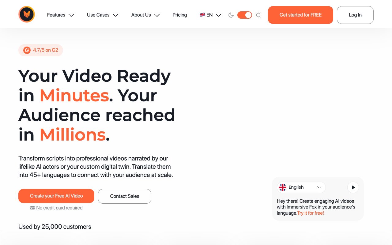 Immersive Fox - Text to Video AI Tool
