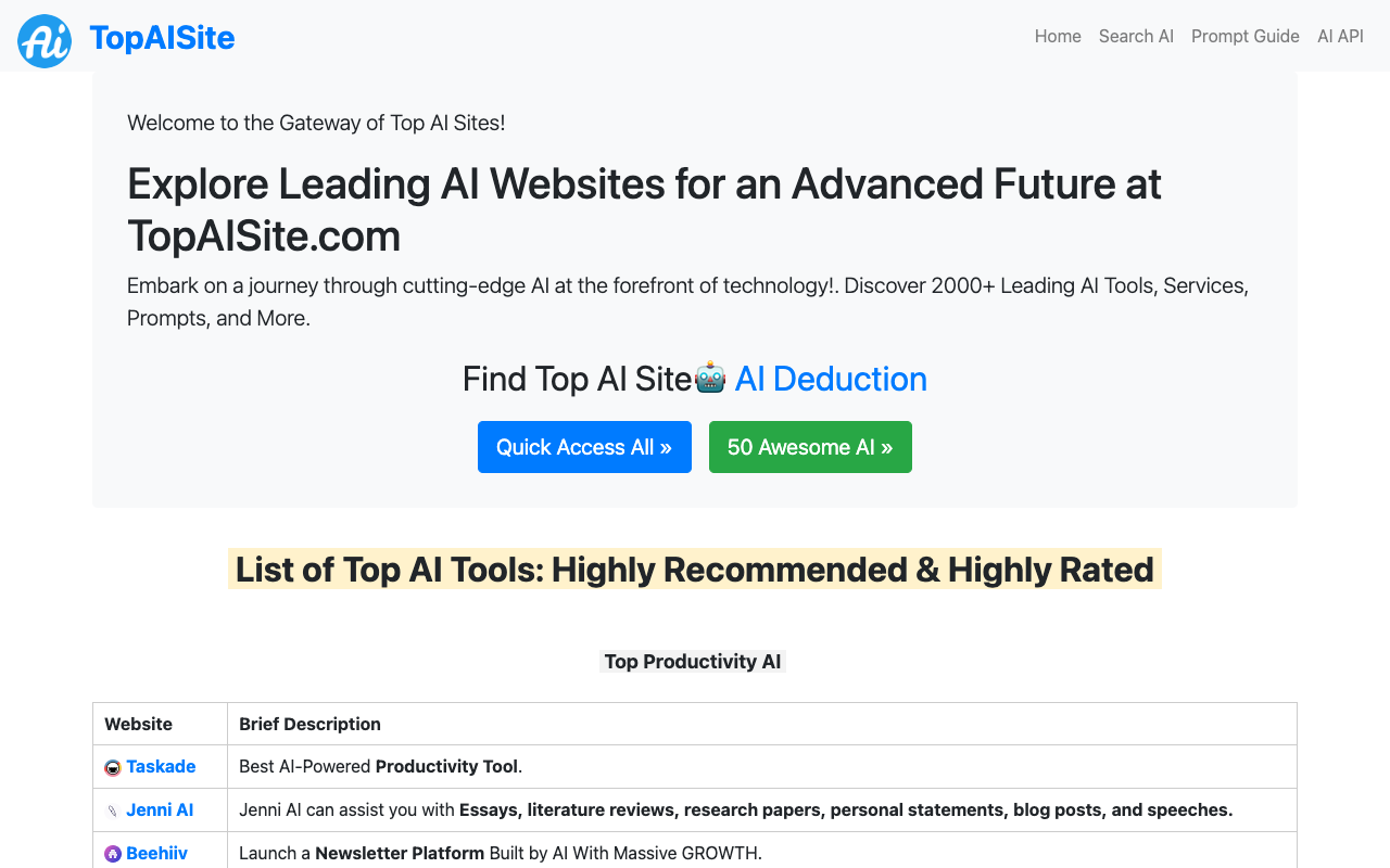 Top AI Site - Explore Leading AI Websites for an Advanced Future