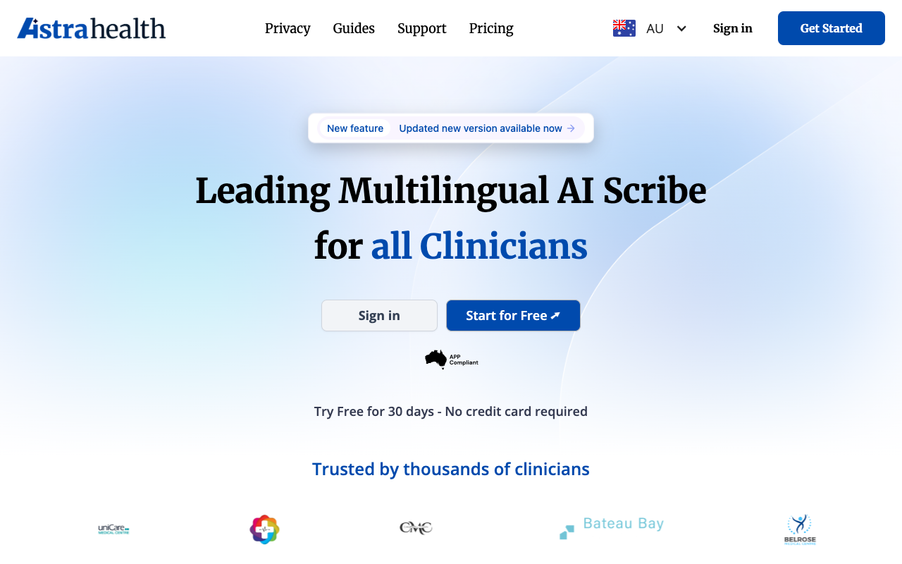 Astra Health AI - Automatically Generate Clinical Notes