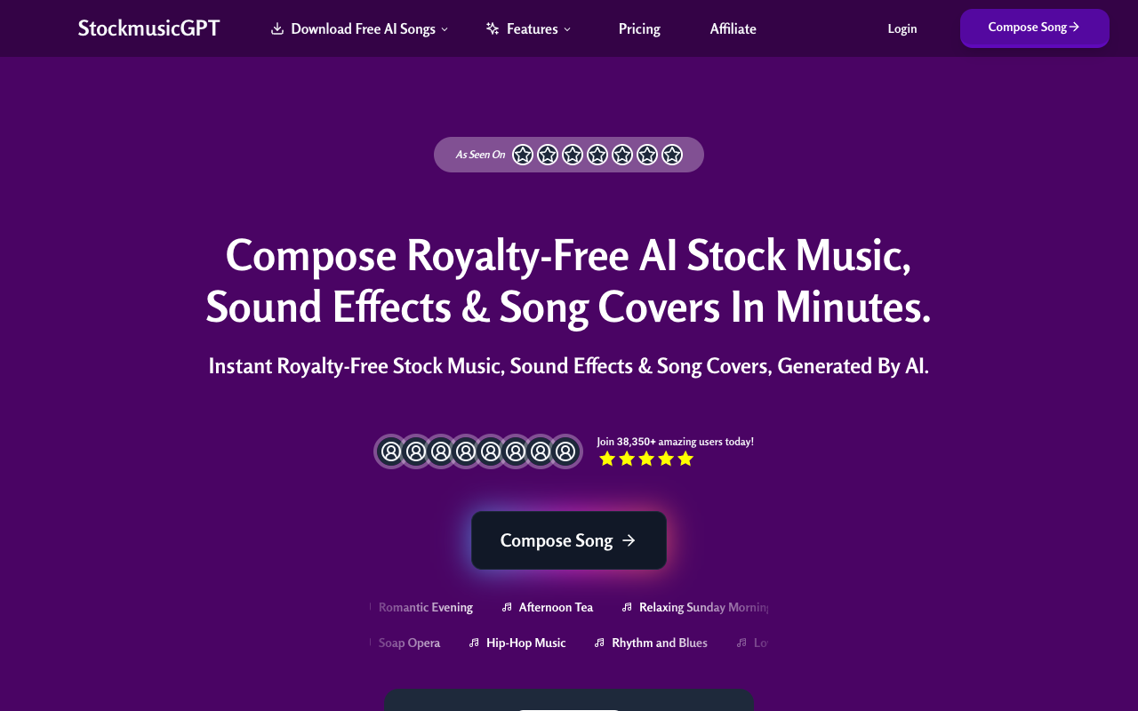 StockmusicGPT: AI Stock Music Generator - The Joy of Unlimited Musical Inspiration and Creation