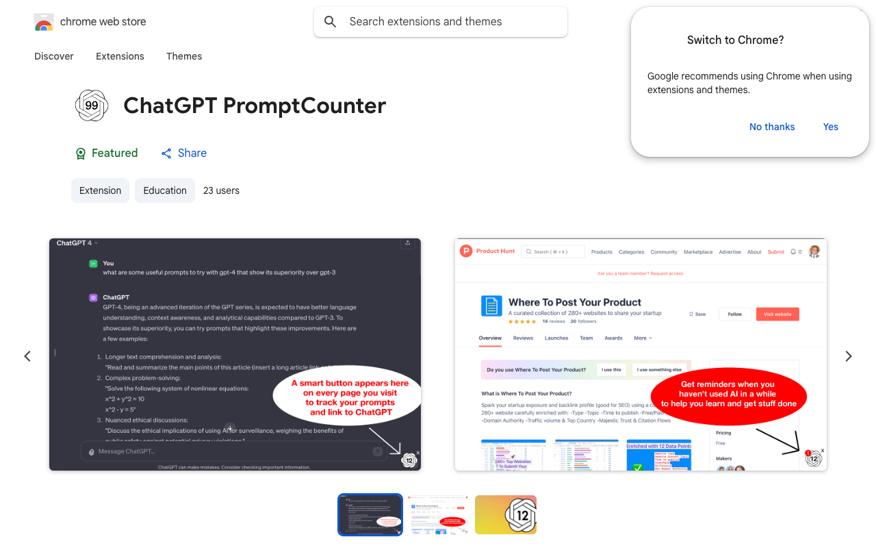ChatGPT PromptCounter - Track Your AI Usage for Learning and Productivity