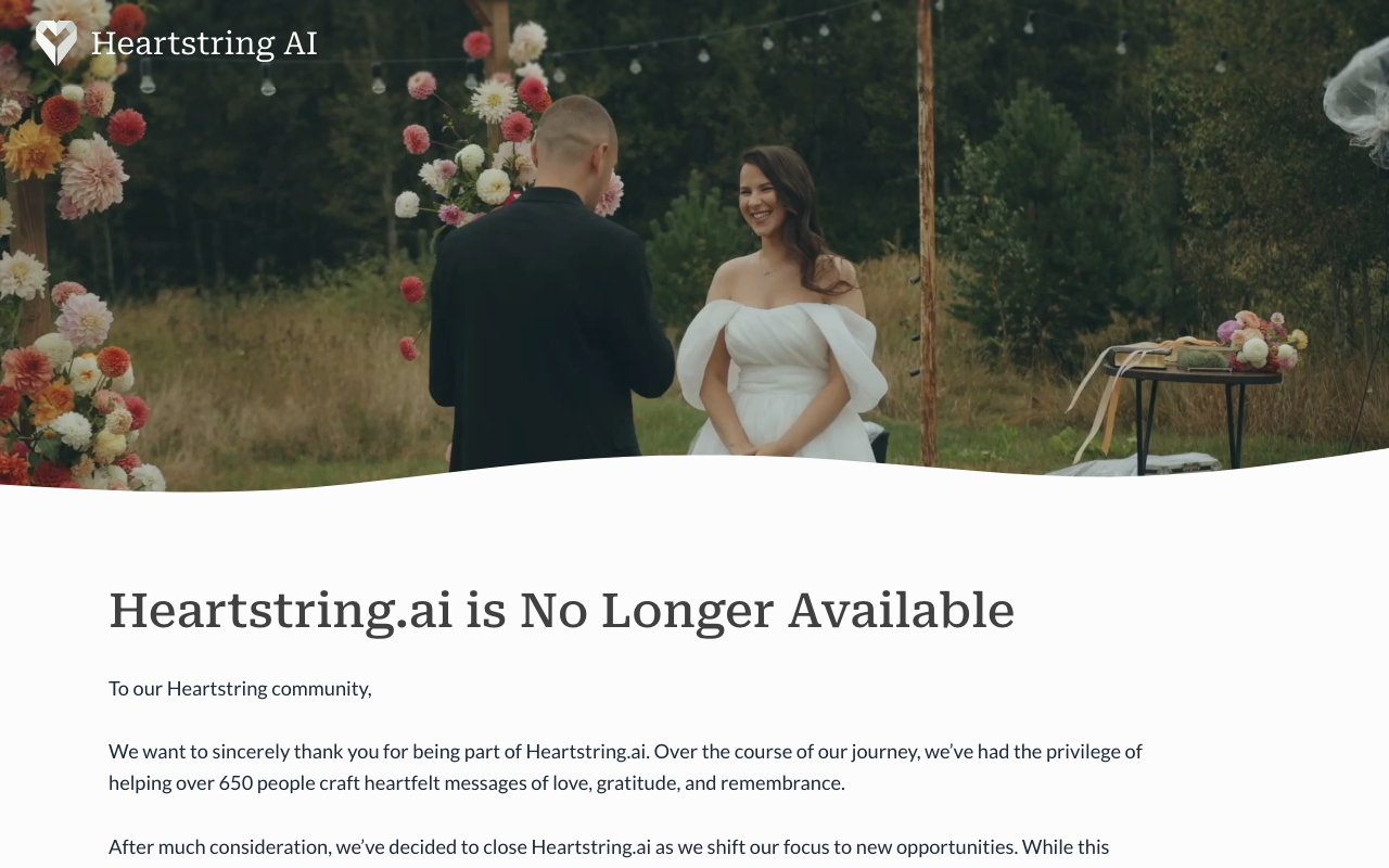 Heartstring.ai - Craft heartfelt speeches for life's most important moments