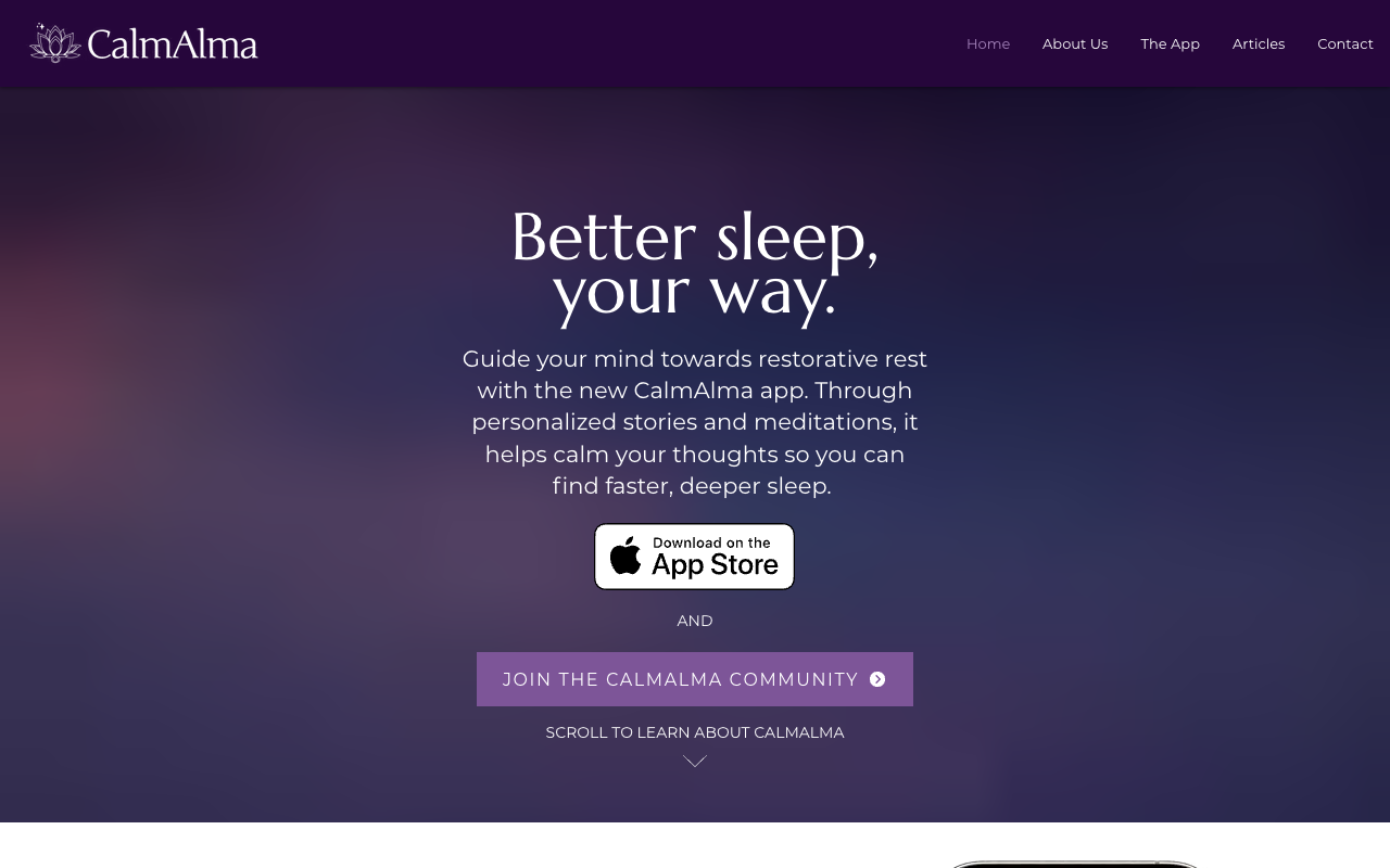 CalmAlma - Personalized stories and meditations to improve your sleep