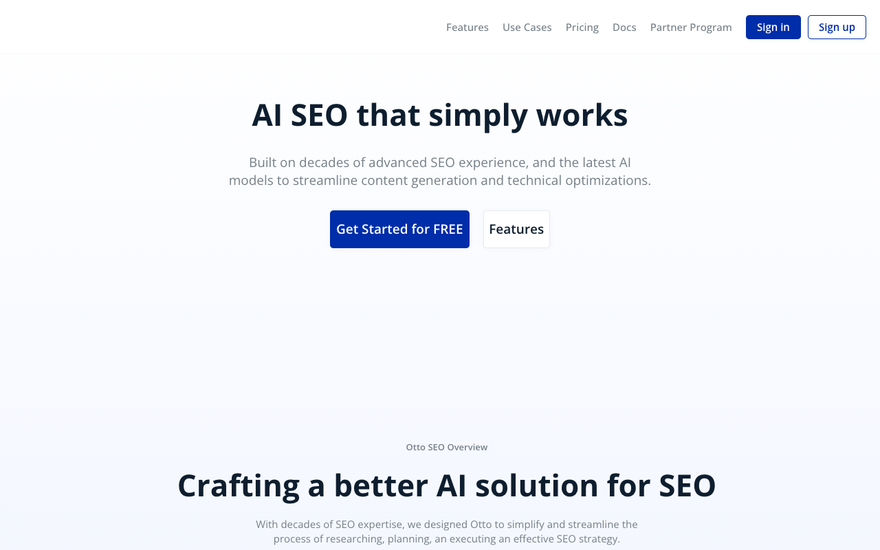 Otto SEO AI - AI-SEO at scale, designed to replace digital agencies