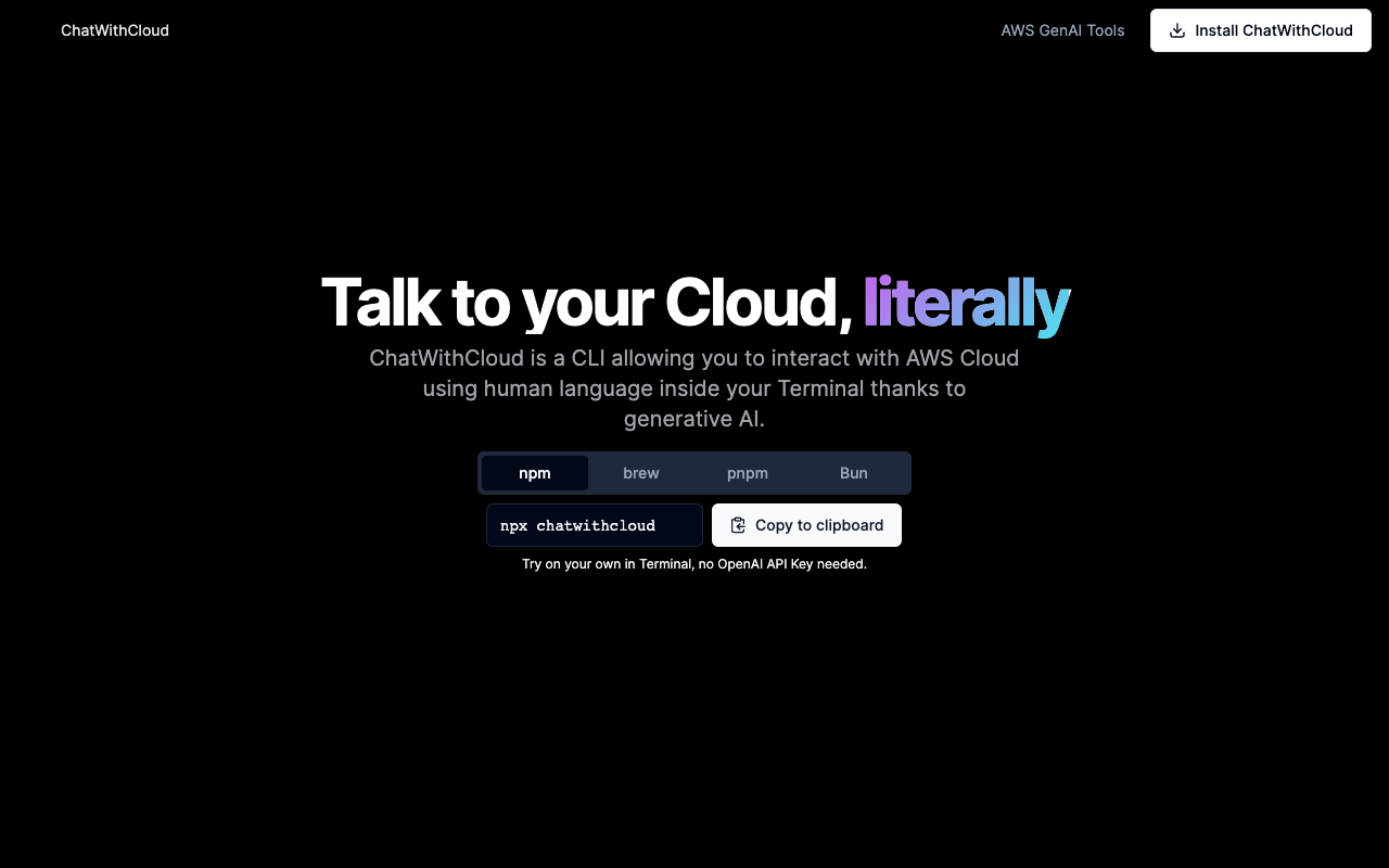 ChatWithCloud - Chat with your AWS Cloud, literally