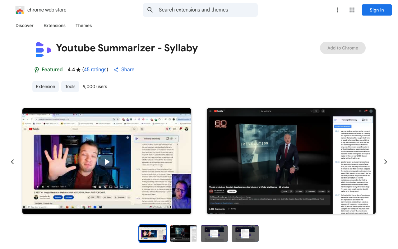 Syllaby - Enhance Your YouTube Experience with the Youtube Summarizer Chrome Extension YouTube Chrome Extension Content Creation