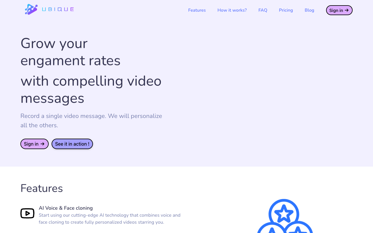 Ubique - Automating Personalized Video Communications with AI