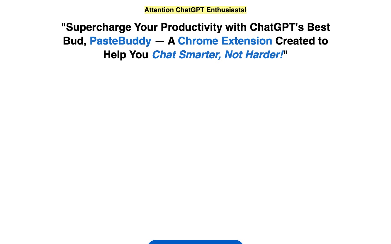 ChatGPT PasteBuddy: Simplify Prompt Management and Boost Your ChatGPT Productivity ChatGPT Productivity Chrome Extension