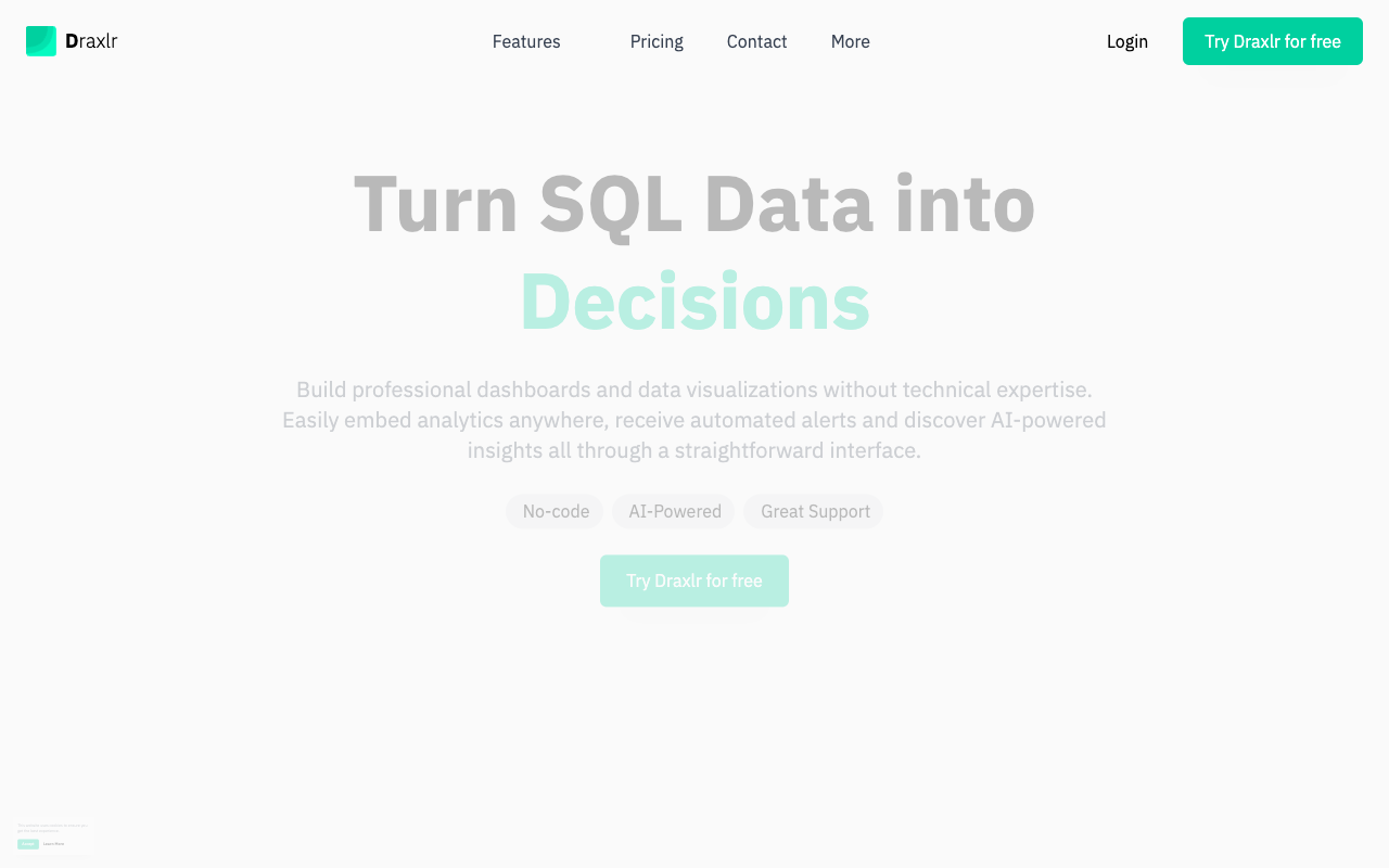 Draxlr AI - Unleash the Power of Your SQL Data