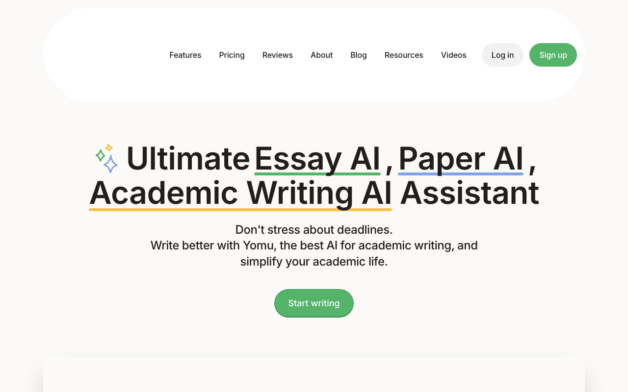 Yomu AI: Empowering Students and Academics with AI-Enhanced Writing Tools Education Technology