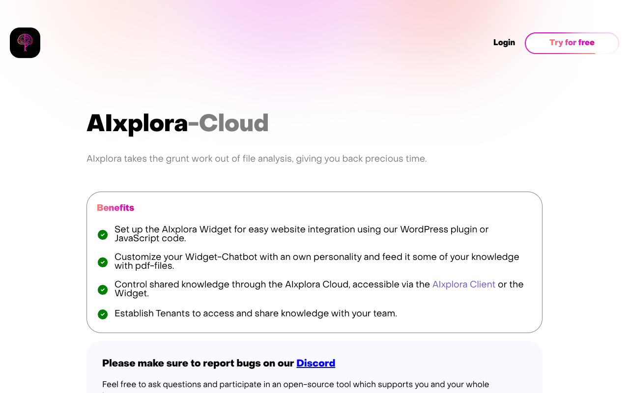 AIxplora Widget - Embeddable, Personalizable Chatbot with Built-in Knowledge