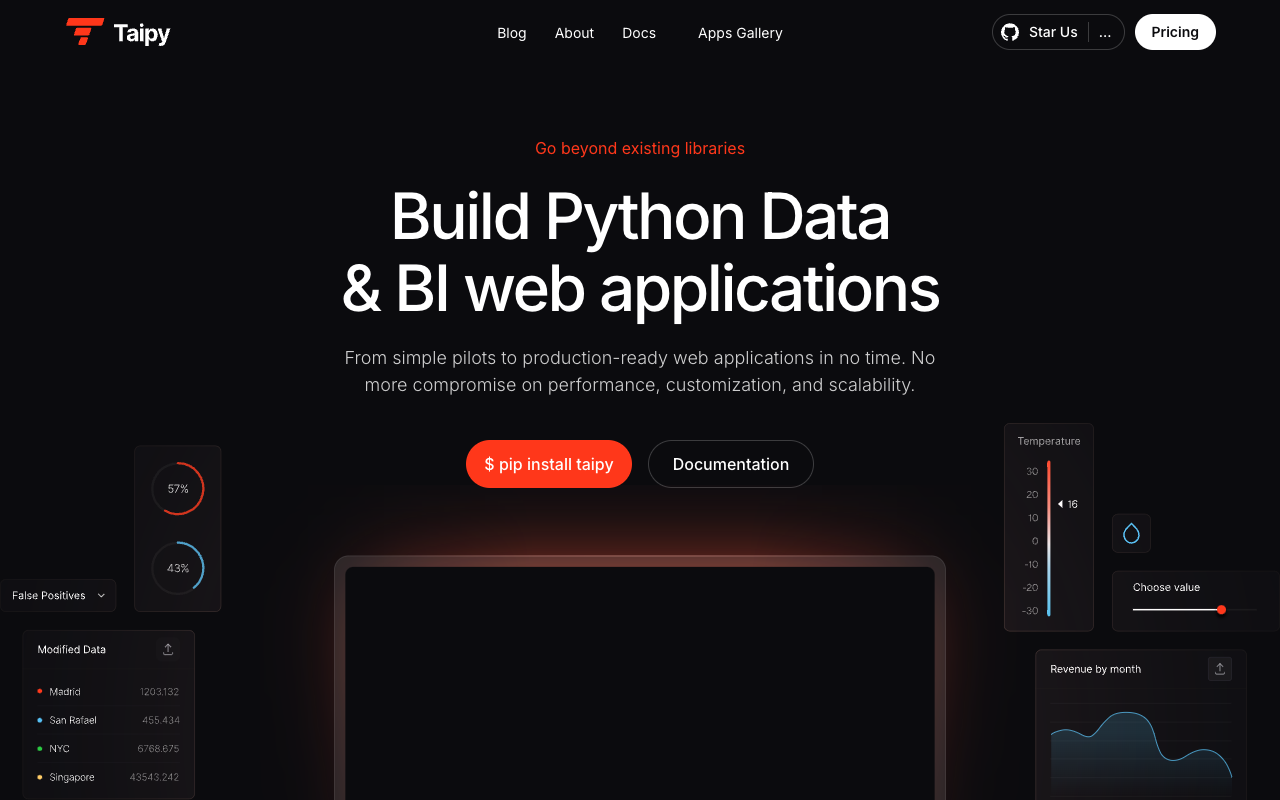 Taipy - Build Data and AI Algorithms with Front-end and Back-end Capabilities