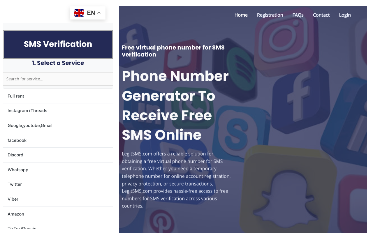 LegitSMS - Virtual Phone numbers for activating accounts via SMS SMS Verification Virtual Numbers
