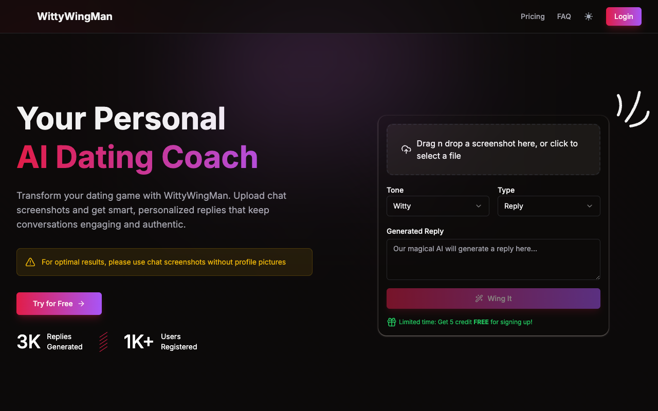 WittyWingMan - Your AI-powered dating chat assistant