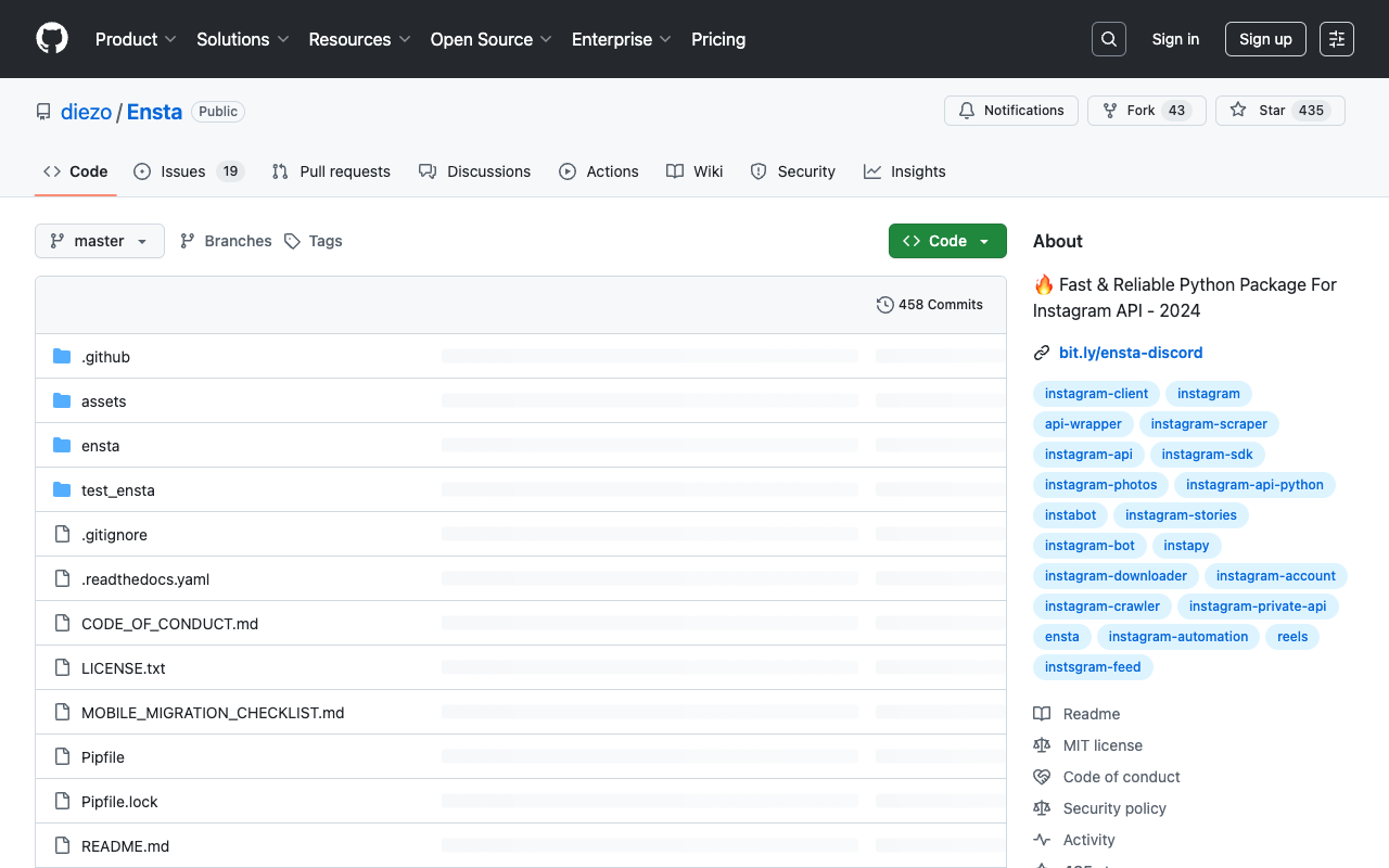 Ensta - Powerful & Updated Python Instagram API