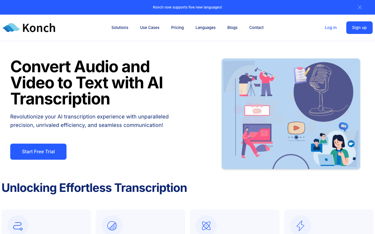 Konch - Simplifying Audio/Video Transcription with AI