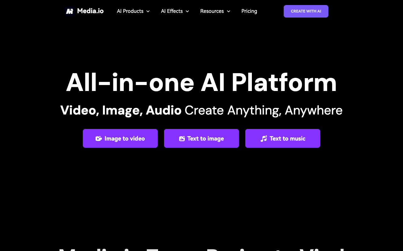 Media.io - All-in-One AI Tools for Video, Audio, and Image
