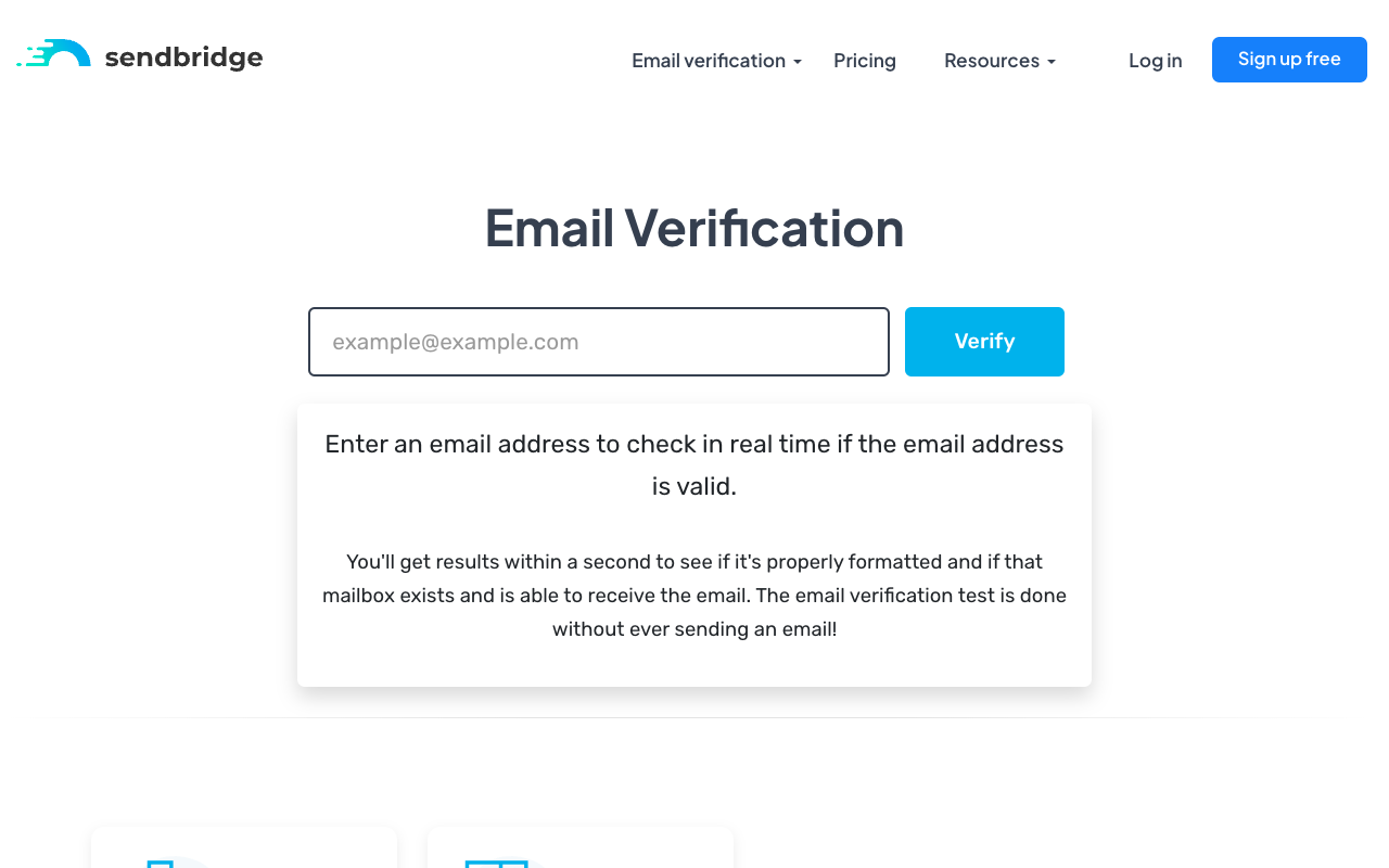 SendBridge - Email validation service for better email deliverability Email Validation AI Marketing