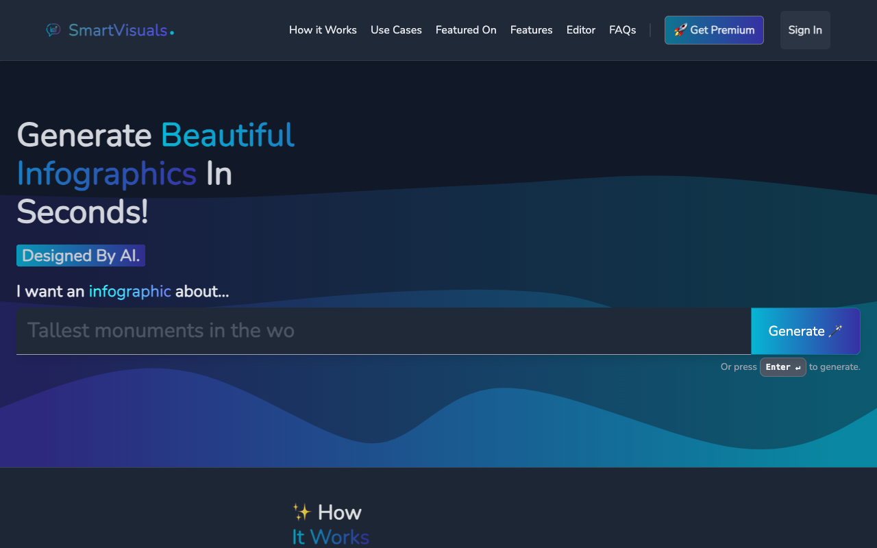 SmartVisuals - Generate beautiful infographics, in seconds! AI Design