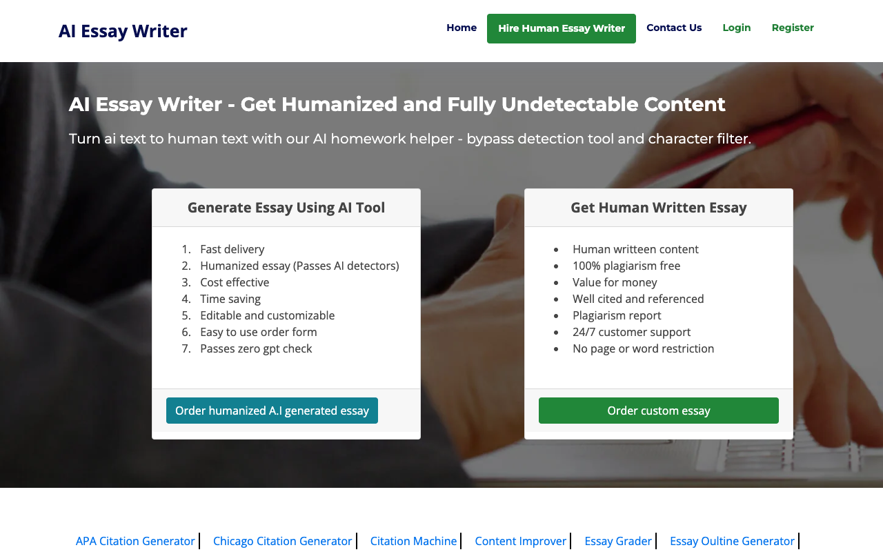 AI Essay Writer - Turn AI Text Into Human Text