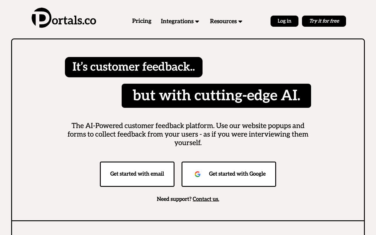 Portals.co - The AI-powered customer feedback platform