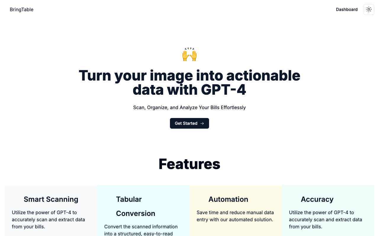 BringTable - Image to Tabular Data Conversion