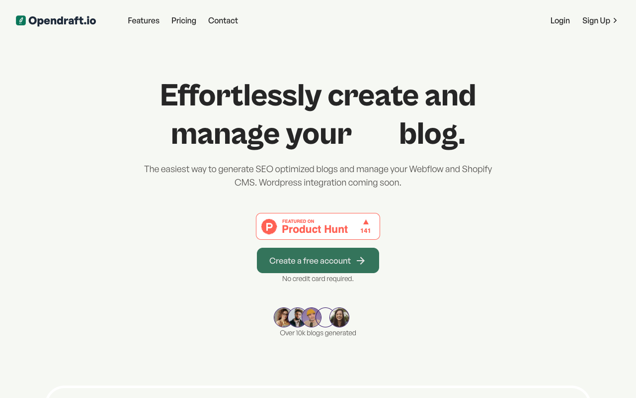 Opendraft - Simplify SEO with AI-powered Blog Editor